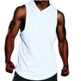 thumbnail image 1 of Lovskoo Tank Top for Men Hooded Sleeveless Solid Color Quick Dry Hoodie Gym Workout Muscle T Shirt Basketball Sports Hoodie Vacation Beach Summer Tops White, 1 of 9