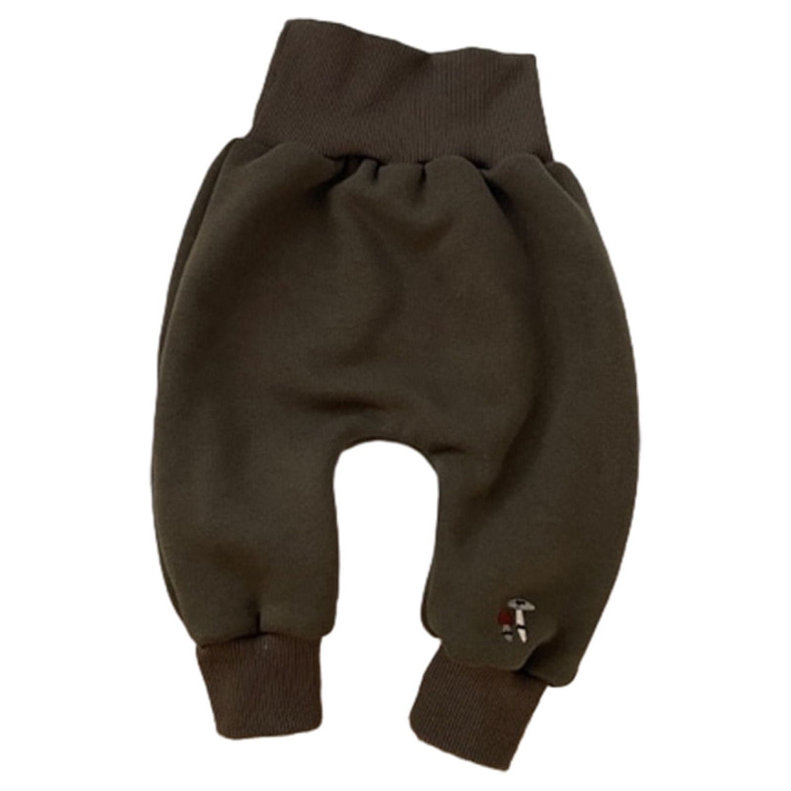 Baby Solid Color Fleece Thermal Lantern Pants In Autumn Winter