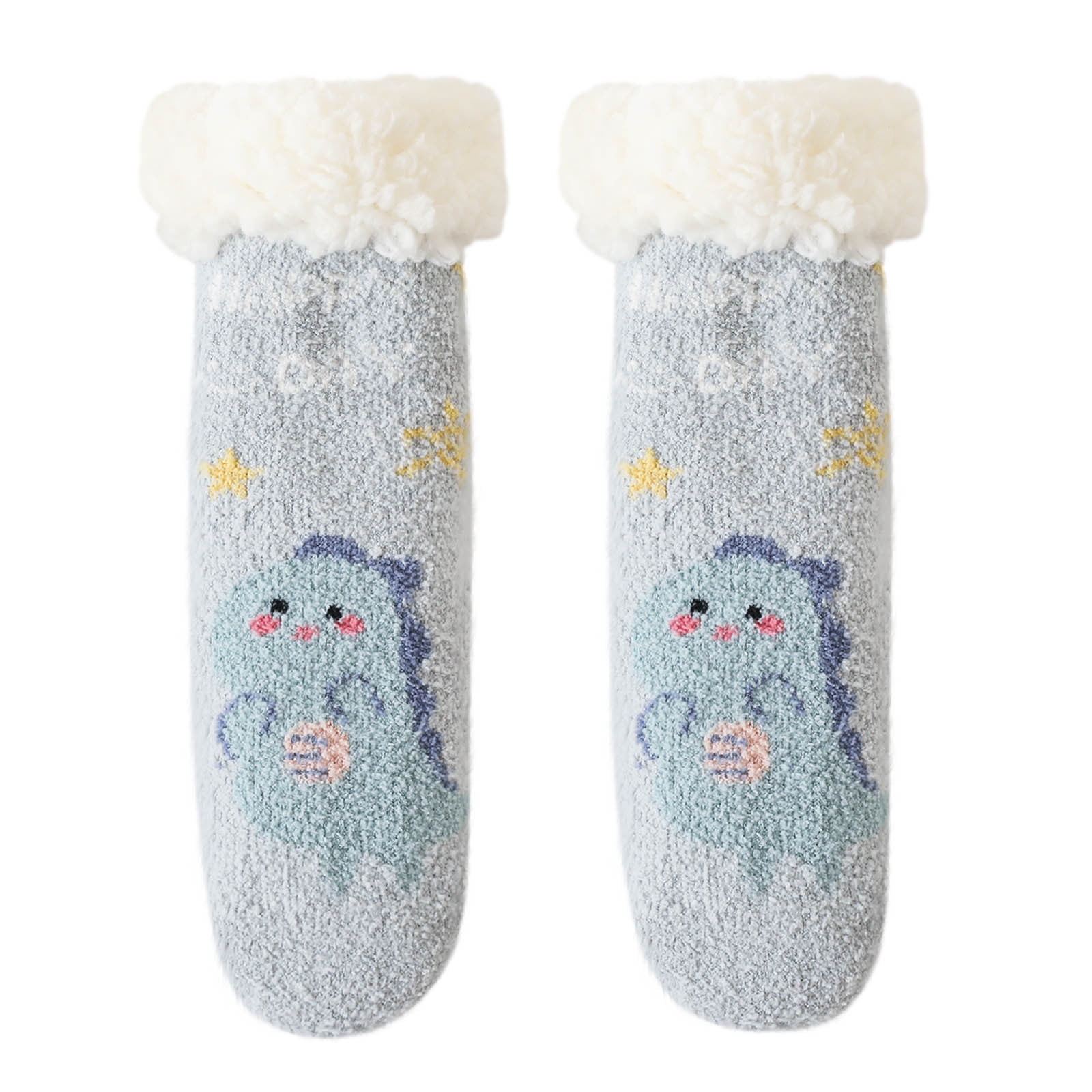 Lovskoo Toddler Baby Boys Girls Plush Slipper Socks Over The Calf