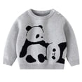 thumbnail image 1 of Zwiiyzr Toddler Baby Girls Boys Sweater Cartoon Printed Fall Winter Clothes Long Sleeve Crew Neck Knitted Pullover Tops 6M-5T Gray, 1 of 7