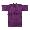 thumbnail image 1 of Lovskoo Toddler Baby Kids Girls Solid Silk Satin Kimono Robes Bathrobe Sleepwear Coat Baby Clothes Purple 5-6 Years, 1 of 9