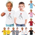 thumbnail image 1 of Zwiiyzr Toddler Boys Girls Baby Clothes 3-10 Years Summer Cotton T-Shirt Trendy Cute Round Neck Print Tee Short Sleeve Top Red, 1 of 4