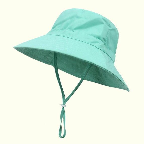 Lovskoo Toddler Boys Girls Cotton Bucket Hat Summer Sun Hat for Sun Protection Baby Fashion Cute Solid Color Sunscreen Cap Green