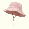 thumbnail image 1 of Lovskoo Toddler Boys Girls Cotton Bucket Hat Summer Sun Hat for Sun Protection Baby Fashion Cute Solid Color Sunscreen Cap Pink, 1 of 6