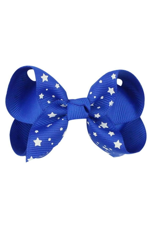 Toddler Boys Girls Independence Day Hair Clips Hair Bows Children Bow Bound Clip Baby Accessories Products Blue