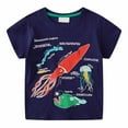 thumbnail image 1 of Zwiiyzr Toddler Boys T-Shirt Short Sleeve Glow In The Dark Shirt Shark Graphic Neon Shirts for Kids 1-7T Navy, 1 of 8