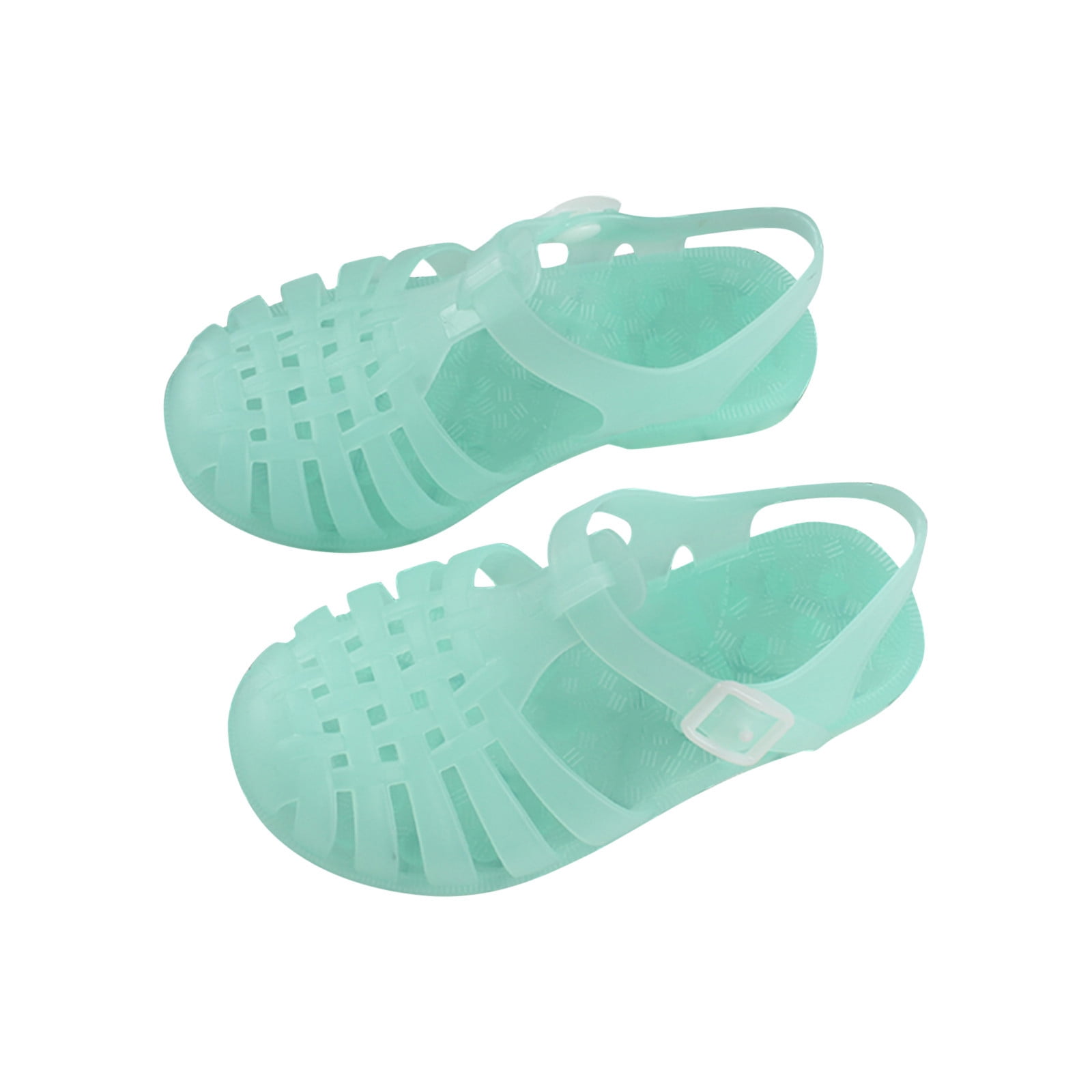 Toddler Girls Jelly Sandal for 3 Years Old Hollow Out Non-slip Shoes Cute Candy Colors Soft Sole Beach Roman Sandals Mint Green