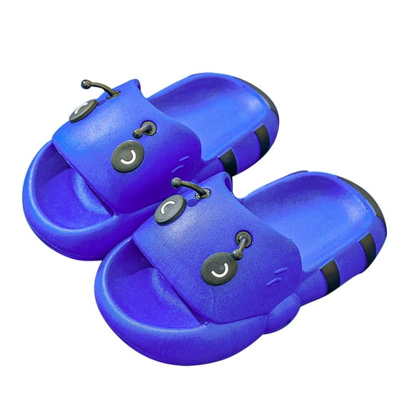 Zwiiyzr Toddler Slides Slipper Little Girls Slide Sandals for Kids 2-8 Years Flip Flops Comfy Shower Slippers Beach Garden Shoes Dark Blue