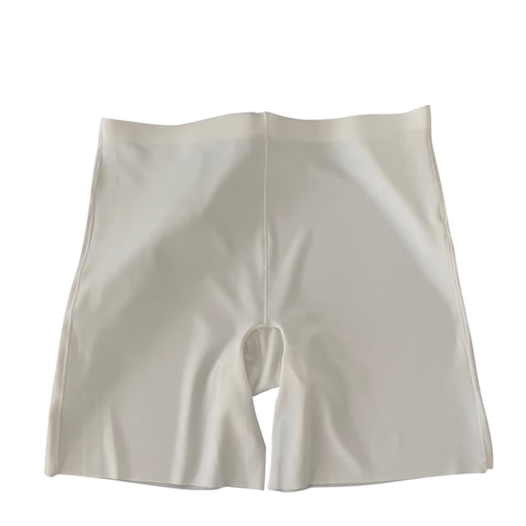 Lovskoo Under Dress Shorts for Women Solid Color Trendy Slip Shorts Comfortable High Waist Lace Trim Shorts White