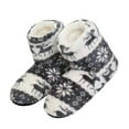 thumbnail image 1 of Lovskoo Unisex Adult Fluffy Christmas Deer Slipper Plush Boots Ladies Indoor Outdoor Non-Slip Ankle Bootie Thermal Warm Shoes for Men Women Gray, 1 of 3