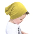 thumbnail image 1 of Zwiiyzr Unisex Baby Hats for Kids Boys Girls Cotton Solid Color Skull Caps Soft Cute Knit Cap Baby Toddler Beanie 5 Months - 6 Years Yellow, 1 of 2
