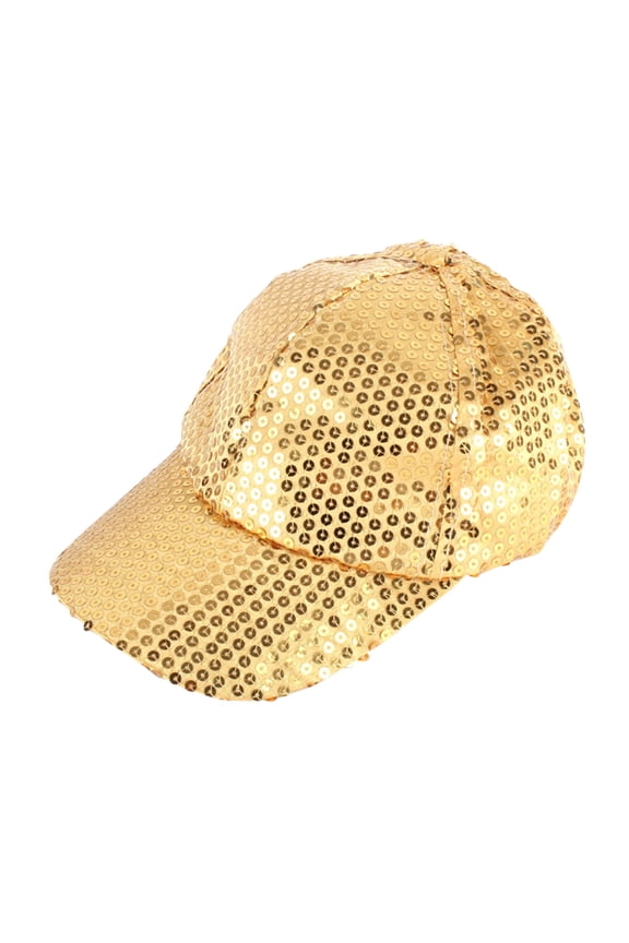 Unisex Glitter Sequin Adjustable Baseball Cap Hat Party Hat for Women and Men Mesh Sports Hat Gold