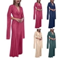 thumbnail image 1 of Lovskoo Wedding Guest Dresses for Women Evening Gown Casual Loose Print Long-Sleeved Trendy Button Cocktail Dresses 2023 Red, 1 of 6