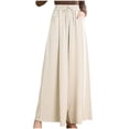 thumbnail image 1 of Lovskoo Wide Leg Pants for Women Cotton and Linen Summer Loose High Waisted Slim Solid Color Pants Beige, 1 of 9