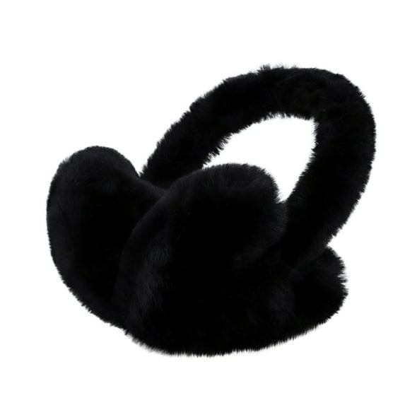 Lovskoo Woman's Solid Color Winter Earmuffs Ear Protection Keep Warm Ear Warmer Earmuffs B-Black