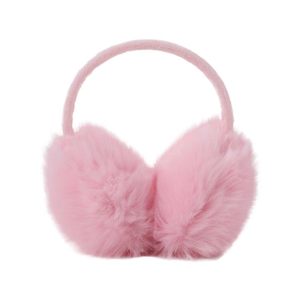 Lovskoo Woman's Winter Earmuffs Solid Color Cute Winter Ear Protection Keep Warm Ear Warmer Plush Earmuffs Pink