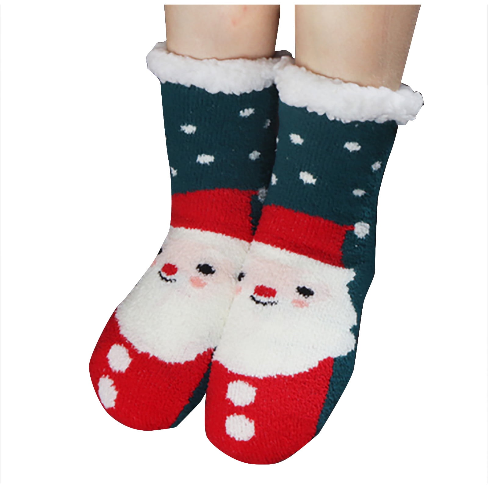 Cozy Thick Coral Fleece Slipper Socks For Women - Non-Slip Grip, Warm Plush Boot Socks (Sizes 5-10)