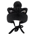 thumbnail image 1 of Lovskoo Women Cute Warm Plush Faux Fur Hood Hat Ear Cover Fluffy Knit Cap Cat Ears Bucket Hat Winter Thick Thermal Hat Black, 1 of 4