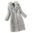 thumbnail image 1 of Lovskoo Women Faux Fur Coat Elegant Thick Warm Fashion Long Sleeve Outerwear Long Jacket Gray, 1 of 4
