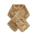 thumbnail image 1 of Lovskoo Women Girls Cute Bear Plush Bib for Adult and Child Cartoon Bear Scarves Winter Warm Plush Scarf with Bear Decor Khaki, 1 of 1