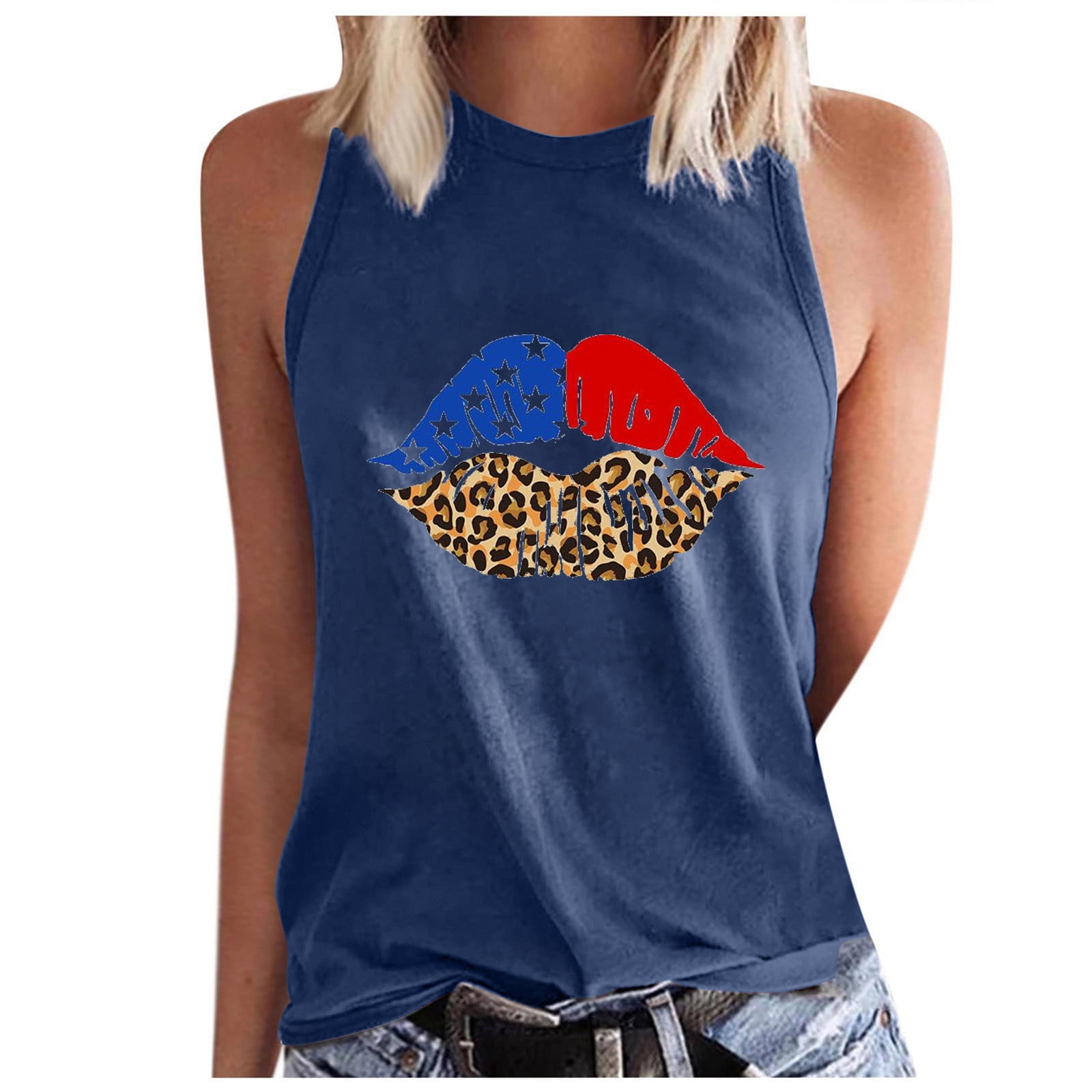 Women 4th of July Tops, Women's Sleeveless Summer Sexy Casual Tops