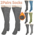 thumbnail image 1 of Lovskoo Women's 2 Pairs High Fuzzy Socks Over Knee Winter Leg Warmers Teddy Legs Socks Plush Slipper Socks for Women Christmas Home Sleeping Gray, 1 of 4