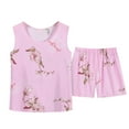 thumbnail image 1 of Lovskoo Women's 2 Piece Pajama Set Plus Size Summer Casual Printed Sleeveless Round Neck Tank Tops Shorts Suit Thin Weared Outer Home Suit Pink, 1 of 3
