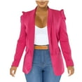 thumbnail image 1 of Lovskoo Women's 2023 Fall Casual Blazers Puff Sleeve Lapel Open Front Work Suit Office Blazer Jackets with Pockets Hot Pink, 1 of 6