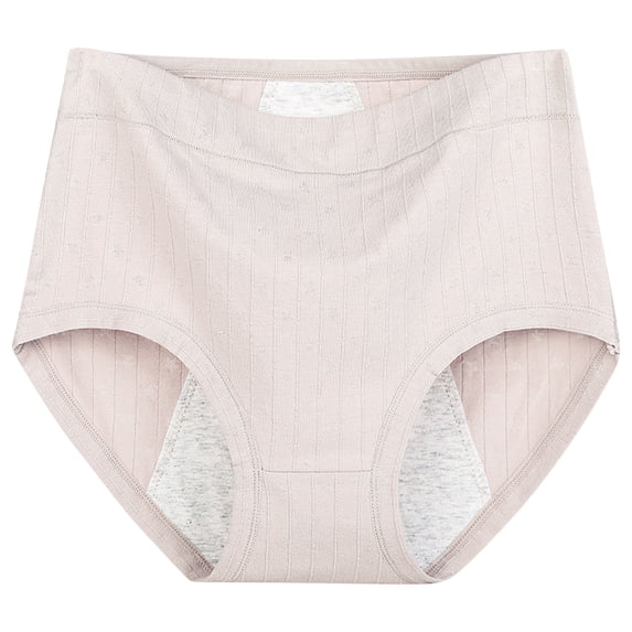 Lovskoo Women's 2024 Plus Size Period Menstrual Period Panties Leak-Proof Cotton Protective Briefs Gray