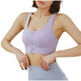 thumbnail image 1 of Lovskoo Women's 2024 Sports Bra Wireless Zip Front with Removable Pads Yoga Bra for Workout Fitness Purple, 1 of 7
