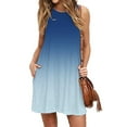 thumbnail image 1 of Lovskoo Women's 2024 Summer Dresses Sun Dresses Casual Sleeveless Round Neck Printing Dress Loose Dress Blue & A S-5XL, 1 of 5