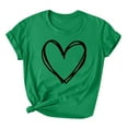 thumbnail image 1 of Lovskoo Women's 2024 Summer Tops Valentine Day Love Printed Short Sleeve T-Shirt Top Round Neck Top Shirt Green, 1 of 4