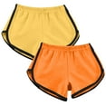 thumbnail image 1 of Lovskoo Women's 2Pcs Dolphin Shorts Gym Shorts Yoga Shorts Summer Running Active Shorts Dance Elastic Shorts Yellow, 1 of 7