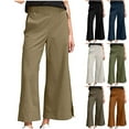 thumbnail image 1 of Lovskoo Women's Casual Cotton And Linen Pants with Pocket Loose Trousers Wide Leg Pants for Women White, 1 of 9