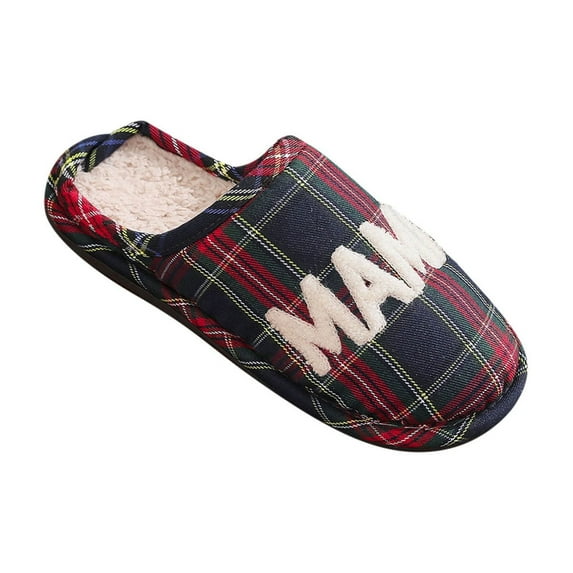 Lovskoo Women's Christmas Slippers Indoor Soft Warm Fleece Bedroom Reindeer Slippers Fall Winter Home Slippers Red