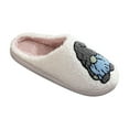 thumbnail image 1 of Lovskoo Women's Christmas Slippers Indoor Soft Warm Fleece Bedroom Reindeer Slippers Fall Winter Home Slippers White, 1 of 5