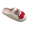 thumbnail image 1 of Lovskoo Women's Christmas Slippers Indoor Soft Warm Fleece Bedroom Reindeer Slippers Fall Winter Home Slippers White, 1 of 9