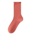 thumbnail image 1 of Lovskoo Women's Crew Socks Casual Cotton Mid-Calf Solid Color Socks Comfortable Warm Breathable Multicolor Socks Red, 1 of 6