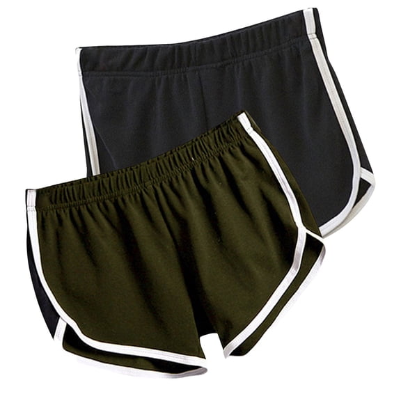 Lovskoo Women's Dolphin Shorts Gym Shorts Yoga Shorts Summer Running Active Shorts Dance Elastic Shorts, Pack Of 2 Black