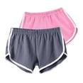 thumbnail image 1 of Lovskoo Women's Dolphin Shorts Gym Shorts Yoga Shorts Summer Running Active Shorts Dance Elastic Shorts, Pack Of 2 Pink, 1 of 3