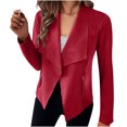 thumbnail image 1 of Lovskoo Women's Faux Suede Jackets 2023 Fall Clothes Long Sleeve Open Front Cropped Coat Outwear Red, 1 of 9