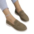 thumbnail image 1 of Lovskoo Women's Faux Suede Loafer Flats Soft-Soled Round Toe Ankle High Slip On Casual Flat Penny Shoes Olive Green, 1 of 6
