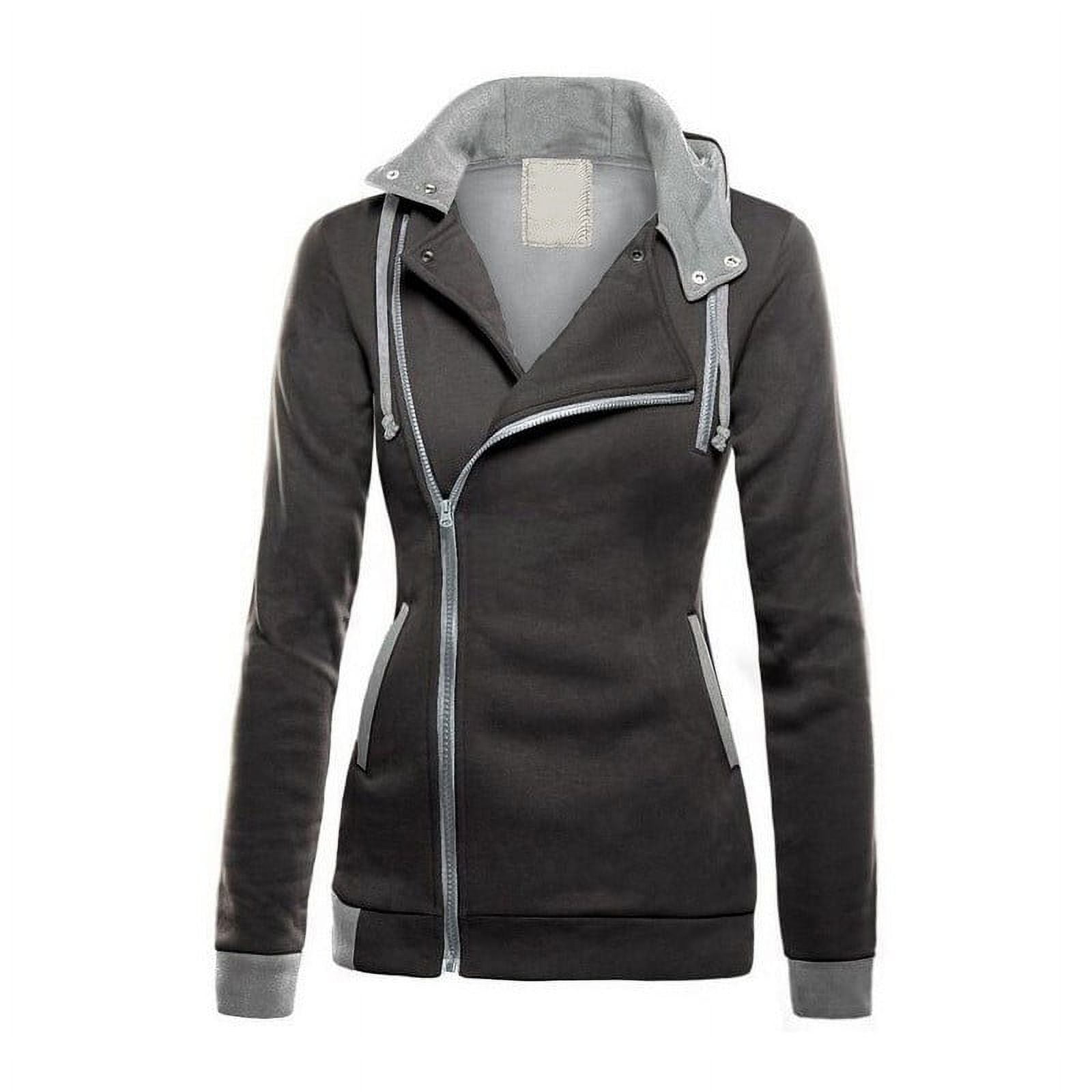 Oversized Zip Up Hoodies Solid Color Sweatshirt With Pocket