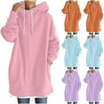 thumbnail image 1 of Lovskoo Women's Full Zip Sweatshirt Oversized Fleece Long Hoodies Long Sleeve Sweatshirts Long Coat Tops with Pockets Pink, 1 of 8