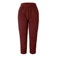 thumbnail image 1 of Lovskoo Women's Fuzzy Fleece Pajamas Bottoms Plush Warm Elastic Waist Jogger Lounge Pants With Pockets Burgundy, 1 of 7