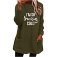 thumbnail image 1 of Lovskoo Women's Fuzzy Fleece Sweatshirt Pullover Tops Crewneck Long Sleeve Pocket Printed Winter Thick Warm Plush Top Olive Green, 1 of 5