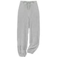 thumbnail image 1 of Lovskoo Women's Fuzzy Lounge Pants Winter Solid Color Pants Comfortable Home Drawstring Pants Pocket Leg Tights Gray, 1 of 5