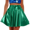thumbnail image 1 of Lovskoo Women's High Waist Pleated Flared A-Line Mini Short Skirt Club Festival Outfits Green, 1 of 5