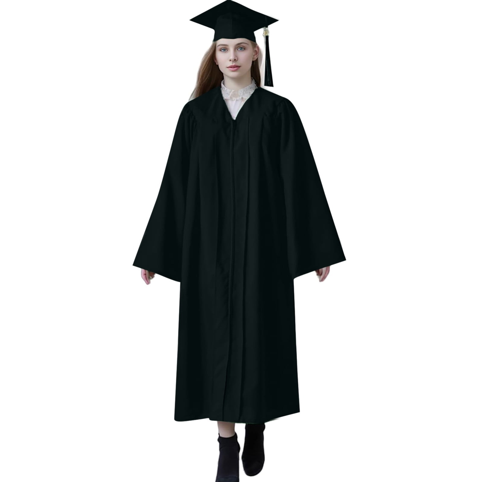 Lovskoo Women's Matte Graduation Gown Cap Tassel Set 2024