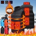 thumbnail image 1 of Lovskoo Women's and Men's Heated Jacket Vest Sleeveless Usb Intelligent Constant Temperature Heated Windproof Plus Size Coat with Winter 5 Heated Zones Coat Quilted Jacket Black, 1 of 8